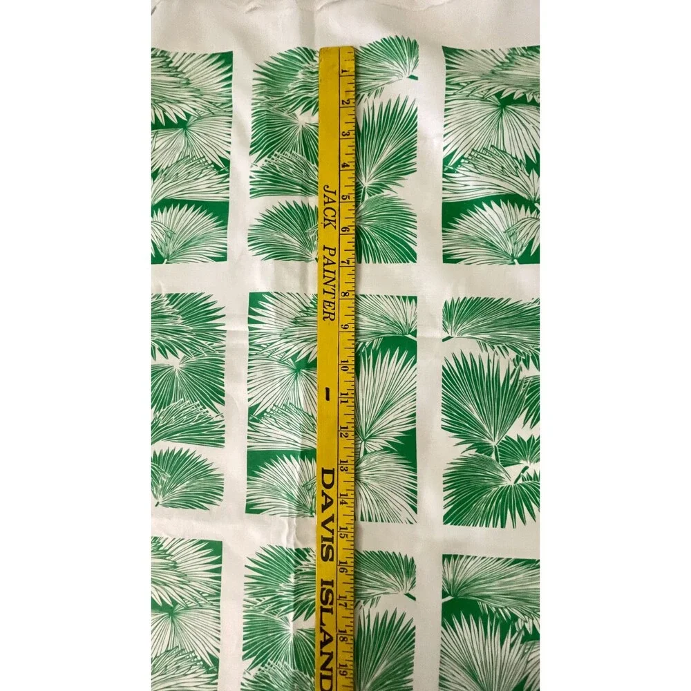 Vtg 1991 Sig Zane Hilo Hawaii Fabric Loulu Green White Palm Frond Tropical 1 Yd